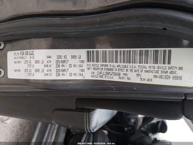 Продажа на аукционе авто 2015 Jeep Cherokee Latitude, vin: 1C4PJLCB9FW793430, номер лота: 44713495