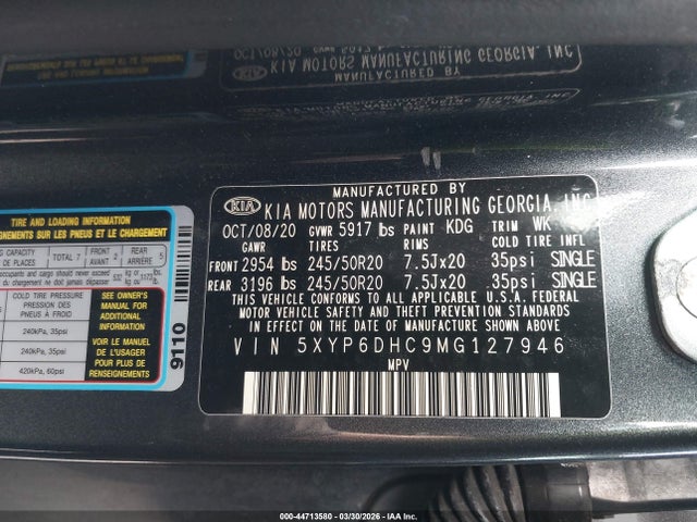 KIA Telluride 2021 5XYP6DHC9MG127946 Image 22