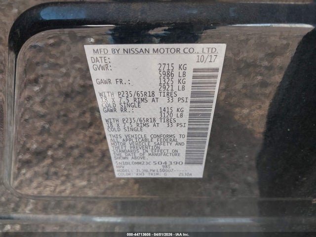 2018 Infiniti Qx60 მანქანა იყიდება აუქციონზე, vin: 5N1DL0MM2JC504390, აუქციონის ნომერი: 44713608