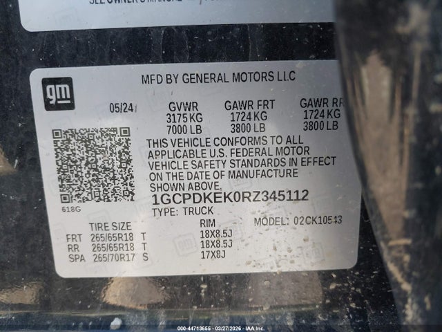 2024 CHEVROLET SILVERADO 1500 1GCPDKEK0RZ345112 Photo 8