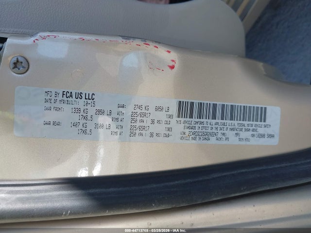 Продаж на аукціоні авто 2016 Dodge Grand Caravan Sxt, vin: 2C4RDGCG5GR202247, номер лоту: 44713768