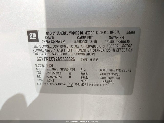 2010 CADILLAC SRX 3GYFNEEY2AS500026 Photo 8