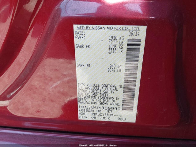 Nissan Altima 2.5 S 2015 1N4AL3AP3FN309990 Image 9