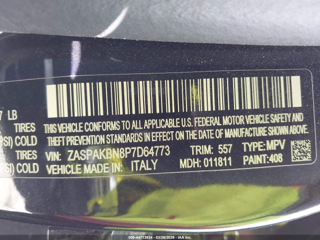 Продажа на аукционе авто 2023 Alfa Romeo Stelvio Veloce Awd, vin: ZASPAKBN8P7D64773, номер лота: 44713934
