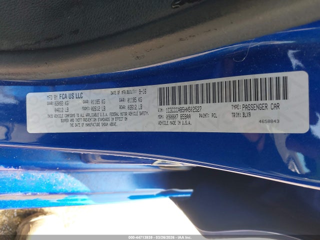 44713939 :رقم المزاد ، 1C3CCCAB5HN502527 vin ، 2017 Chrysler 200 Limited Platinum مزاد بيع