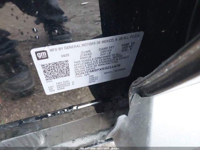 3GN7DMRPXSS211476 Chevrolet Equinox Ev Lt 1