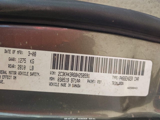 Продажа на аукционе авто 2008 Chrysler 300 Lx, vin: 2C3KA43R68H258591, номер лота: 44713977