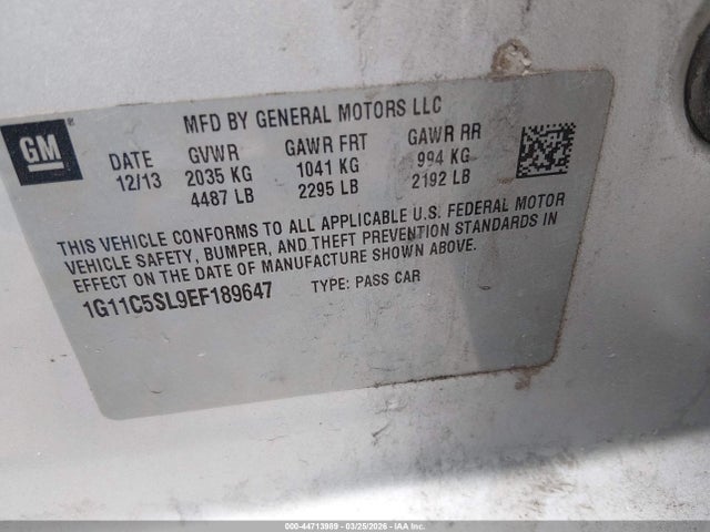 Chevrolet MALIBU 1LT 2014 1G11C5SL9EF189647 Image 9