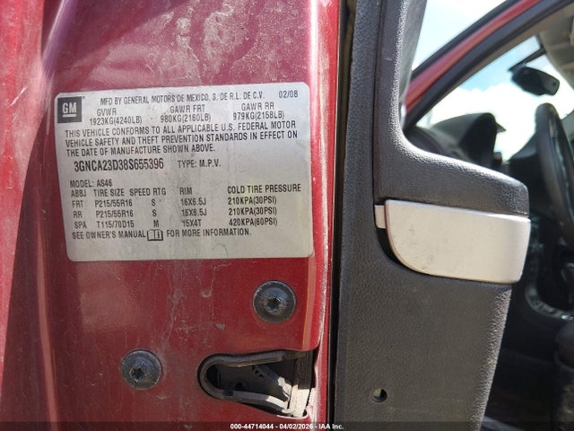 Продаж на аукціоні авто 2008 Chevrolet Hhr Lt, vin: 3GNCA23D38S655396, номер лоту: 44714044