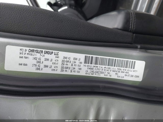 1C4RDJDG6EC592017 Dodge DURANGO LIMITED