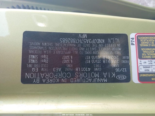 KIA SOUL + 2017 KNDJP3A57H7882685 Image 9