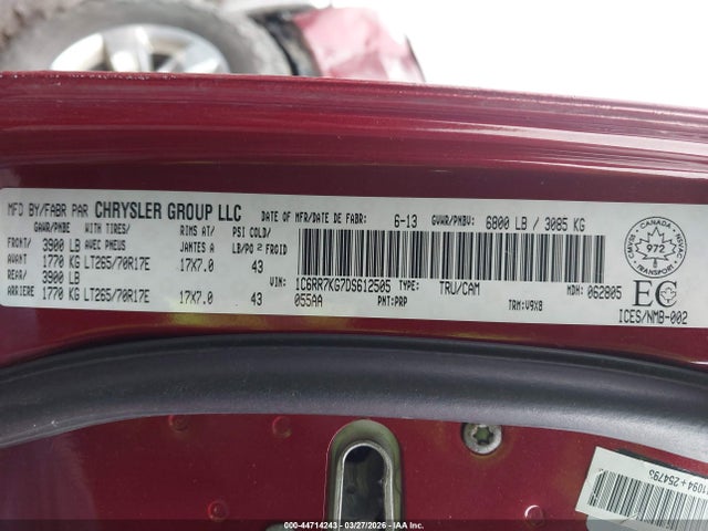 Продажа на аукционе авто 2013 Ram 1500 St, vin: 1C6RR7KG7DS612505, номер лота: 44714243