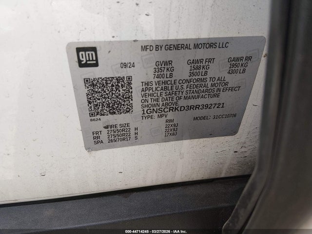 1GNSCRKD3RR392721 Chevrolet Tahoe 2wd Rst