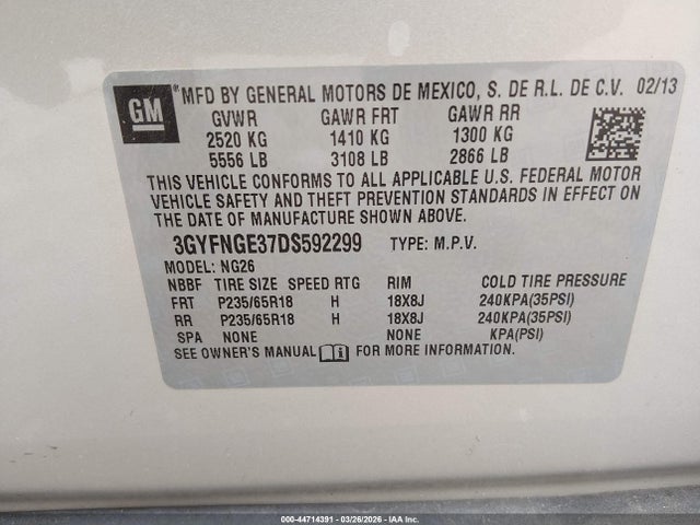 2013 CADILLAC SRX 3GYFNGE37DS592299 Photo 8