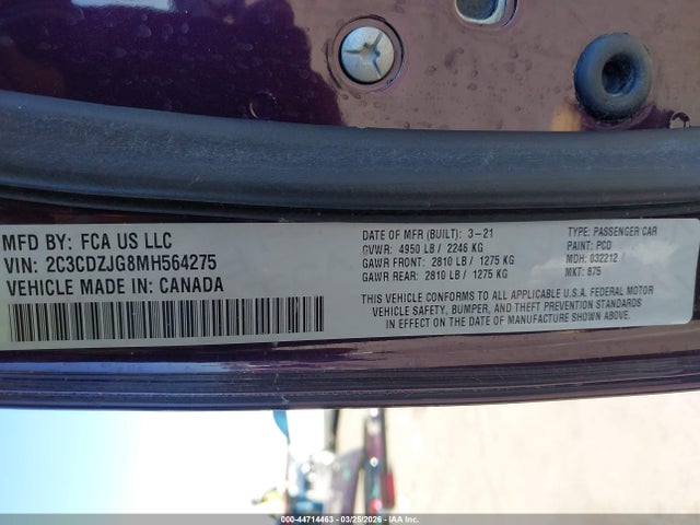 2021 DODGE CHALLENGER 2C3CDZJG8MH564275 Photo 8