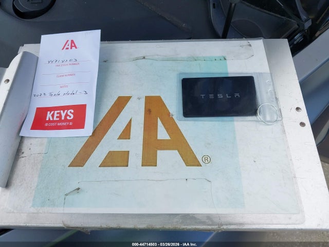 Продажа на аукционе авто 2022 Tesla Model 3 Long Range Dual Motor All-wheel Drive, vin: 5YJ3E1EB3NF275126, номер лота: 44714503