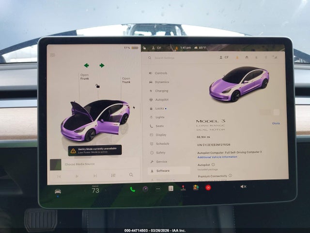Продажа на аукционе авто 2022 Tesla Model 3 Long Range Dual Motor All-wheel Drive, vin: 5YJ3E1EB3NF275126, номер лота: 44714503