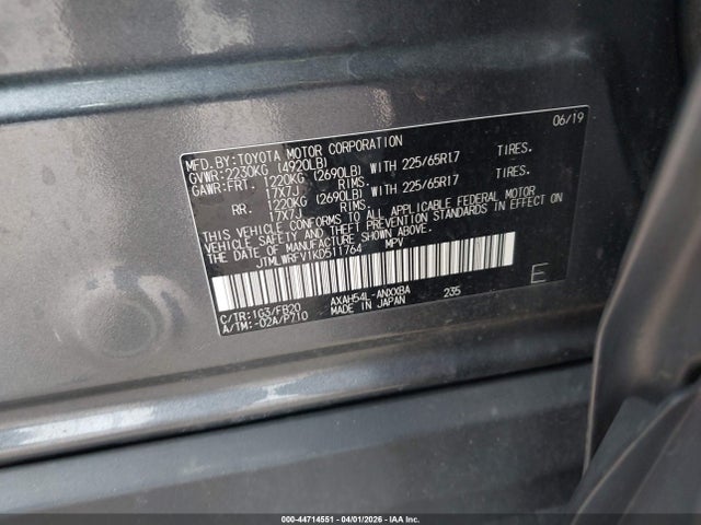 Toyota Rav4 Hybrid Le 2019 JTMLWRFV1KD511764 Image 9