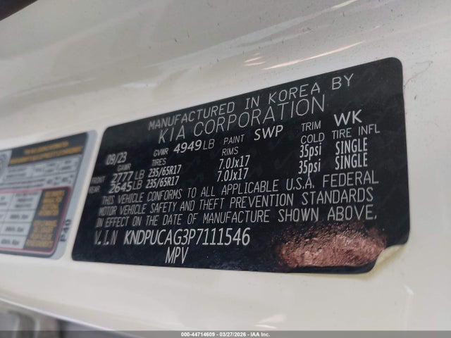 KNDPUCAG3P7111546 KIA Sportage Hybrid Lx