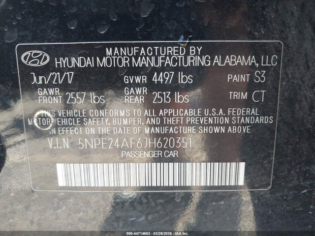 Hyundai SONATA SE 2018 5NPE24AF6JH620351 Image 9