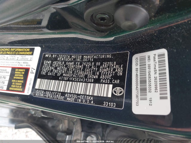 Toyota CAMRY SE 2014 4T1BF1FK5EU431368 Image 9