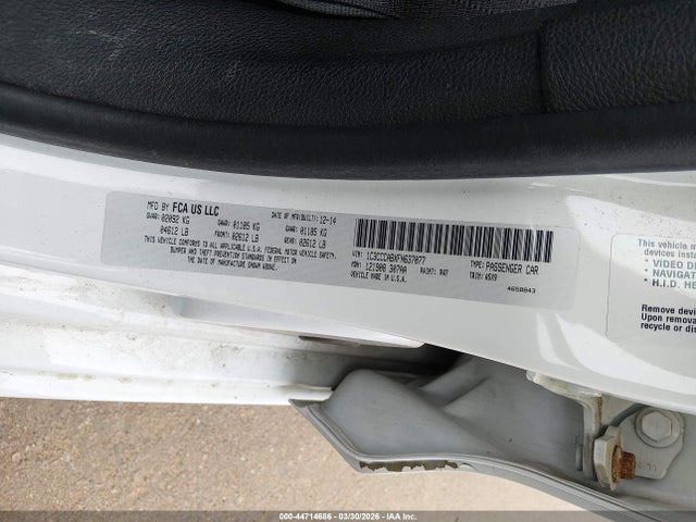 Продажа на аукционе авто 2015 Chrysler 200 Limited, vin: 1C3CCCABXFN637077, номер лота: 44714686
