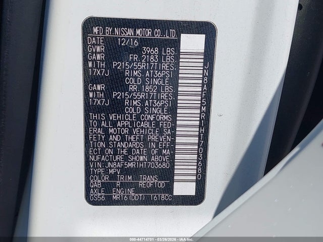 Nissan Juke Sv 2017 JN8AF5MR1HT703680 Image 9