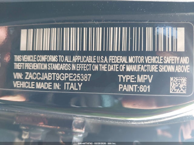 ZACCJABT9GPE25387 Jeep Renegade Latitude