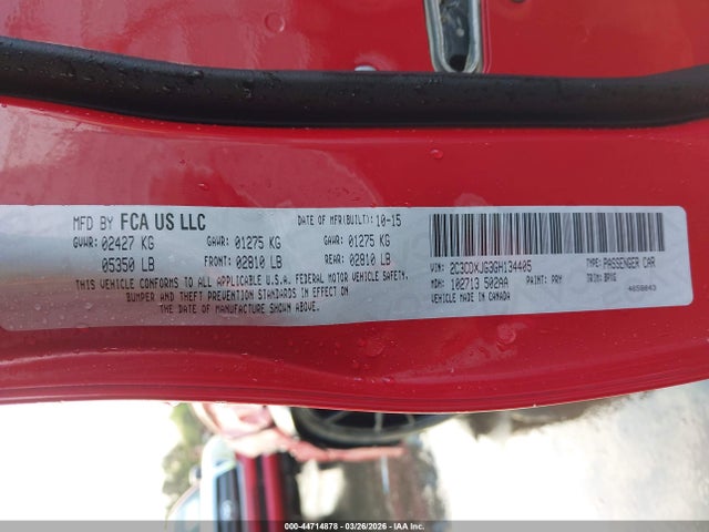 Продажа на аукционе авто 2016 Dodge Charger Sxt, vin: 2C3CDXJG3GH134405, номер лота: 44714878