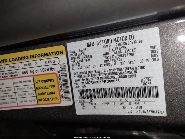 Ford Bronco Sport Outer Banks 2023 3FMCR9C6XPRD60633 Image 9