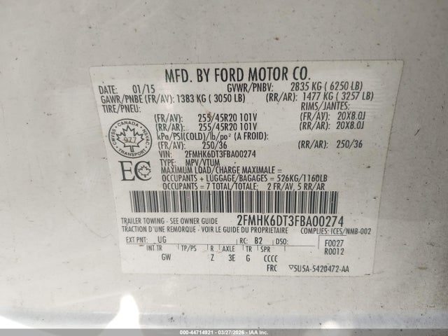 2015 FORD FLEX 2FMHK6DT3FBA00274 Photo 8