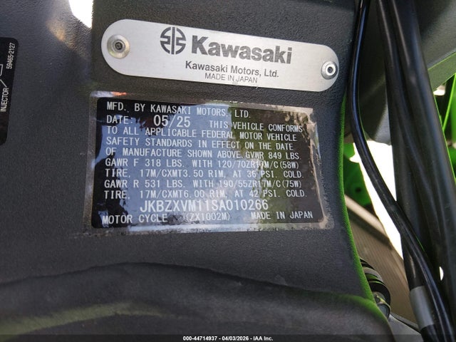 Kawasaki Zx1002 M 2025 JKBZXVM11SA010266 Image 10