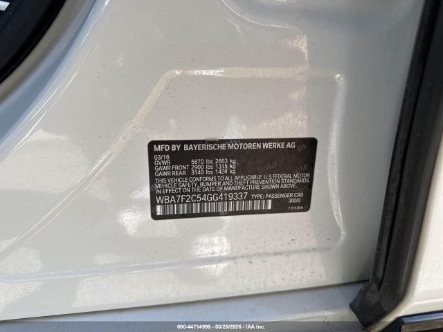 2016 BMW 750I WBA7F2C54GG419337 Photo 8