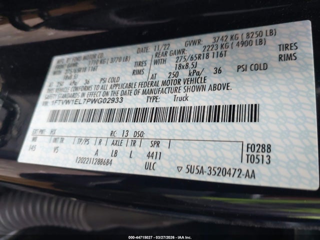 2023 FORD F-150 LIGHTNING 1FTVW1EL7PWG02933 Photo 8