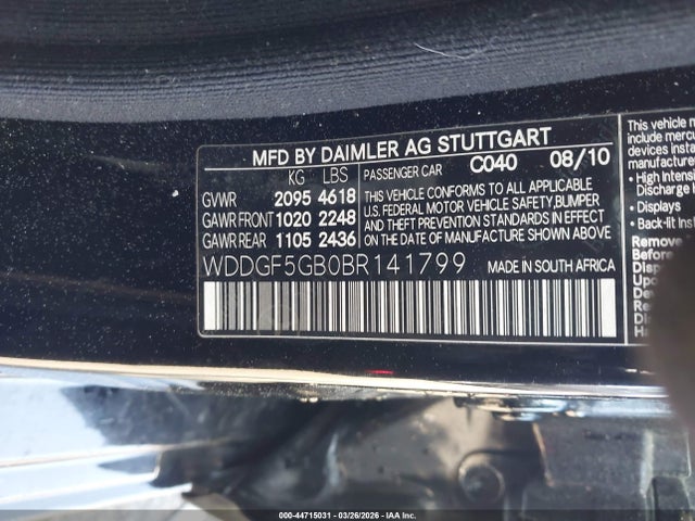Продаж на аукціоні авто 2011 Mercedes-benz C 350 Sport, vin: WDDGF5GB0BR141799, номер лоту: 44715031