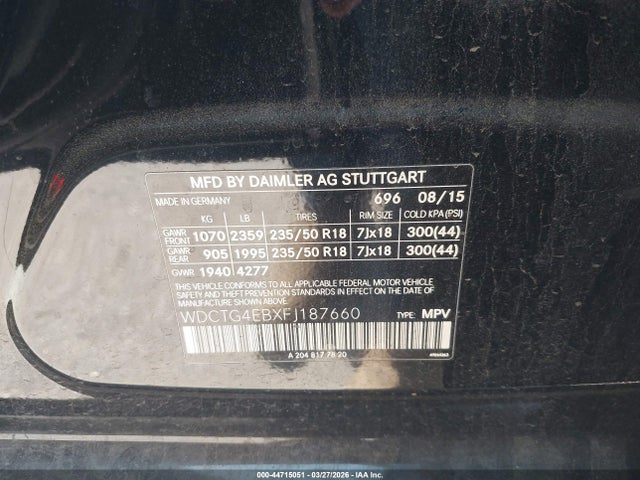 2015 MERCEDES-BENZ GLA 250 WDCTG4EBXFJ187660 Photo 8