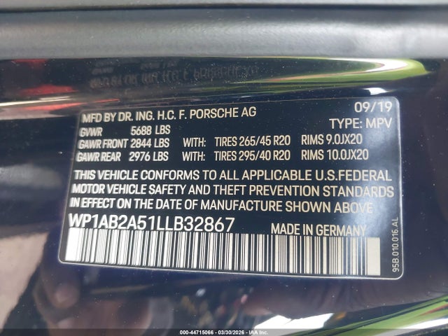 2020 PORSCHE MACAN WP1AB2A51LLB32867 Photo 8