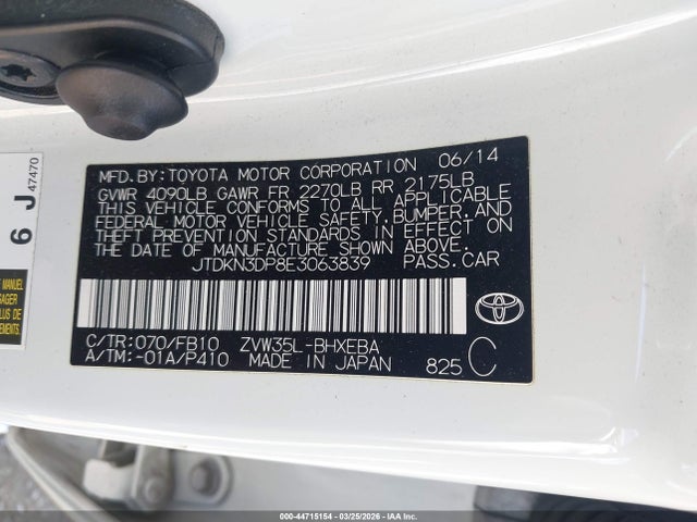 Toyota PRIUS PLUG-IN 2014 JTDKN3DP8E3063839 Image 9