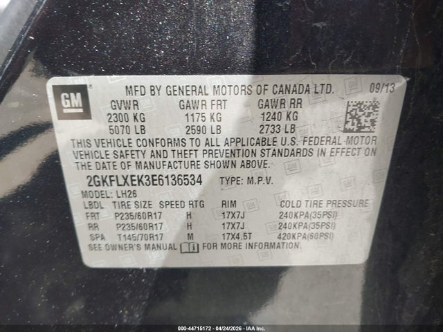 GMC Terrain Slt-1 2014 2GKFLXEK3E6136534 Image 9