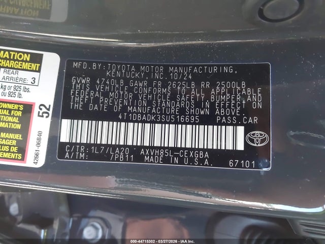 2025 TOYOTA CAMRY 4T1DBADK3SU516695 Photo 8
