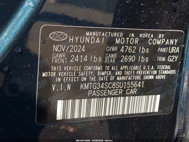 Продажа на аукционе авто 2025 Genesis G70 2.5t Rwd, vin: KMTG34SC8SU155641, номер лота: 44715495