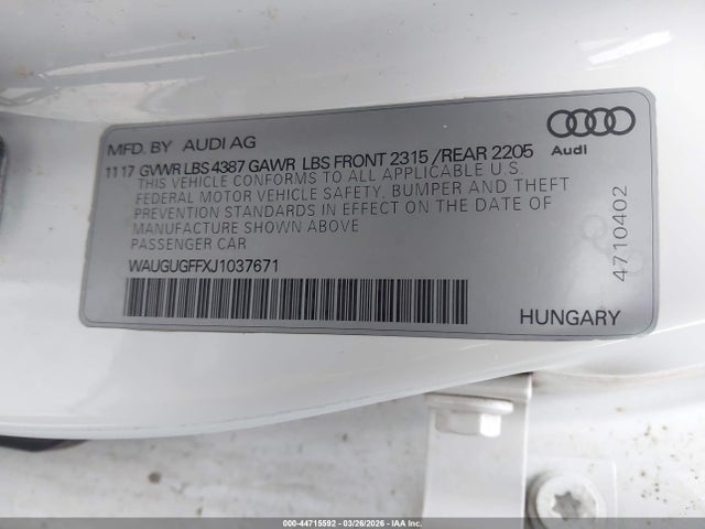 2018 AUDI A3 WAUGUGFFXJ1037671 Photo 8