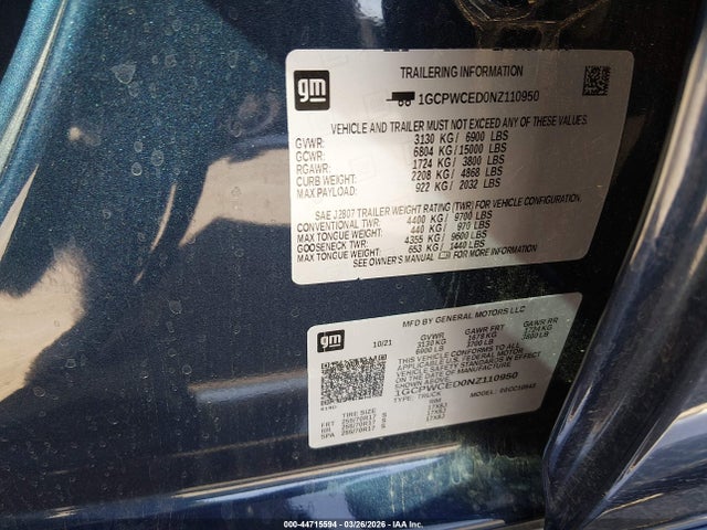 2022 CHEVROLET SILVERADO 1500 LTD 1GCPWCED0NZ110950 Photo 8