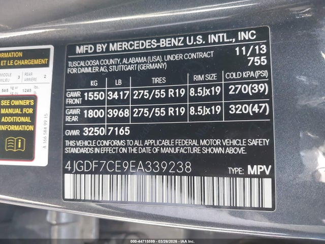 2014 MERCEDES-BENZ GL 450 4JGDF7CE9EA339238 Photo 8