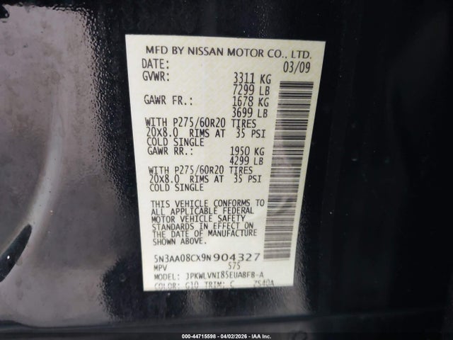 2009 INFINITI QX56 5N3AA08CX9N904327 Photo 8