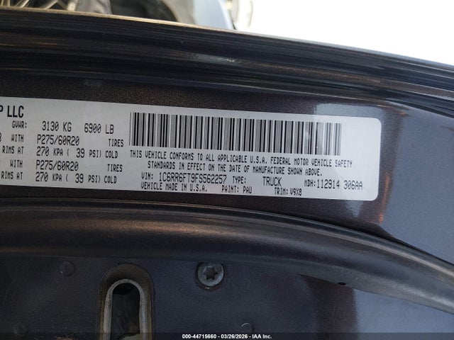 44715660 :رقم المزاد ، 1C6RR6FT9FS562257 vin ، 2015 Ram 1500 Express مزاد بيع