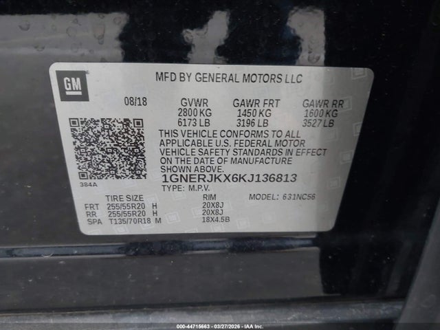 1GNERJKX6KJ136813 Chevrolet Traverse Rs