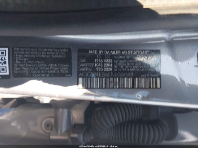 2014 Mercedes-benz Cla 250 მანქანა იყიდება აუქციონზე, vin: WDDSJ4EB8EN038048, აუქციონის ნომერი: 44715674