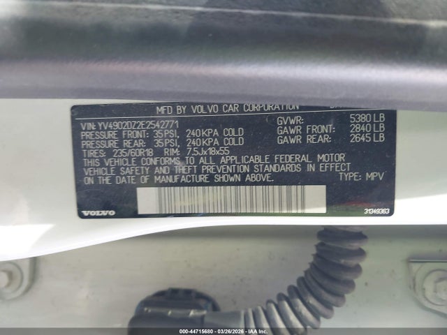 2014 VOLVO XC60 YV4902DZ2E2542771 Photo 8