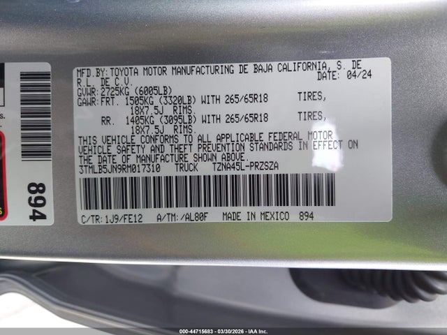 2024 TOYOTA TACOMA 3TMLB5JN9RM017310 Photo 8